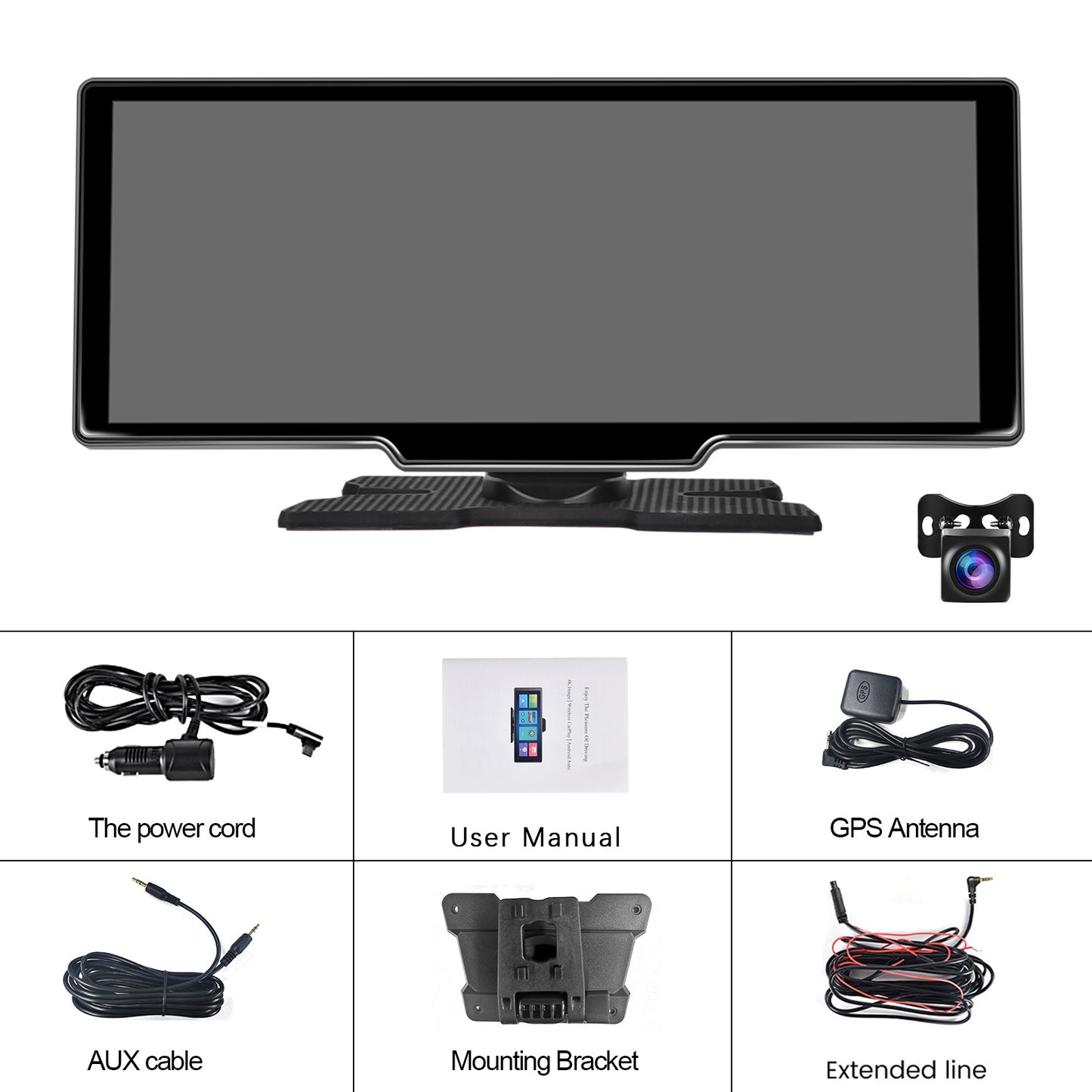 10.26inch Portable Bluetooth Car Navigation Carplay Wireless Car Radio + AHD Camera