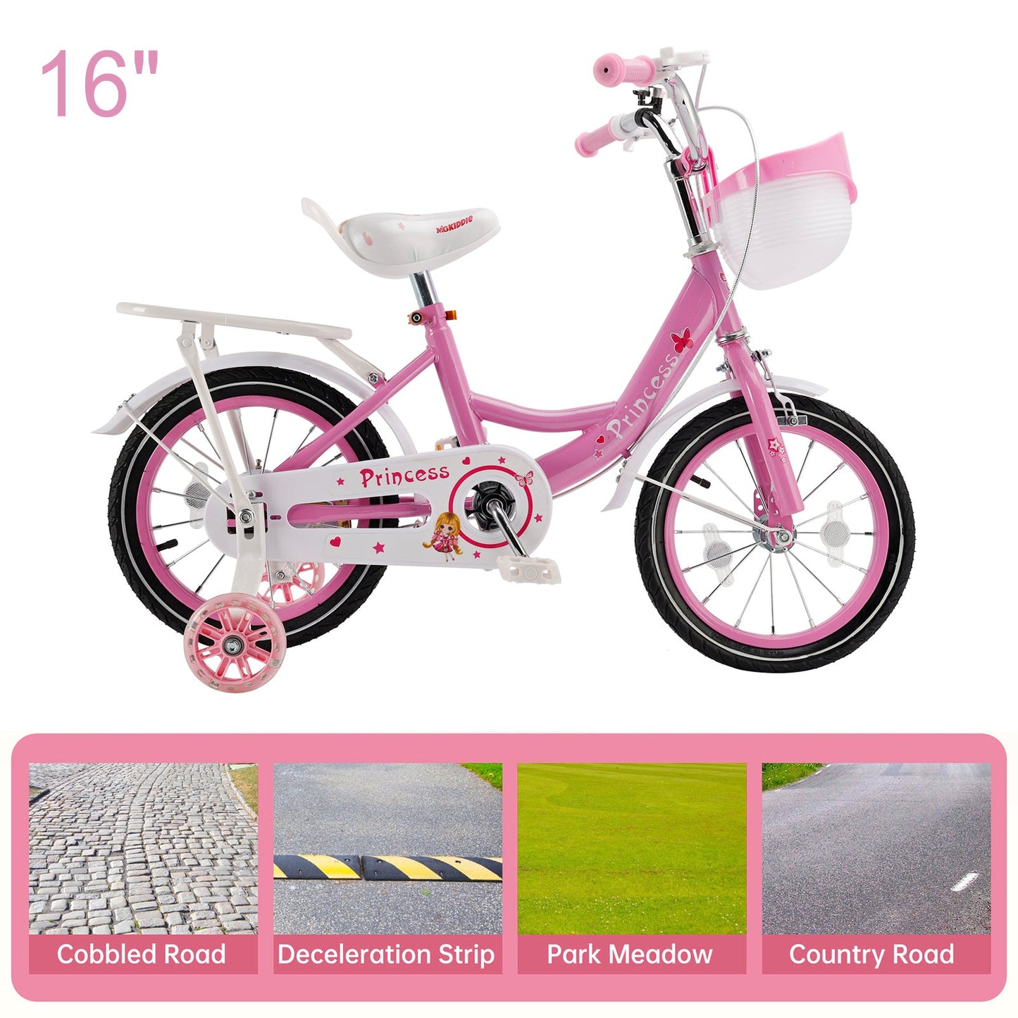 16 inch Girls Bicycle Girls Bike Pink/Purple