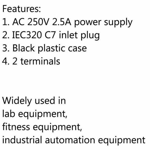 5x IEC320 C7 2 Pin FeMale Power Socket With Switch 2.5A 250V For Boat AC-20A UE