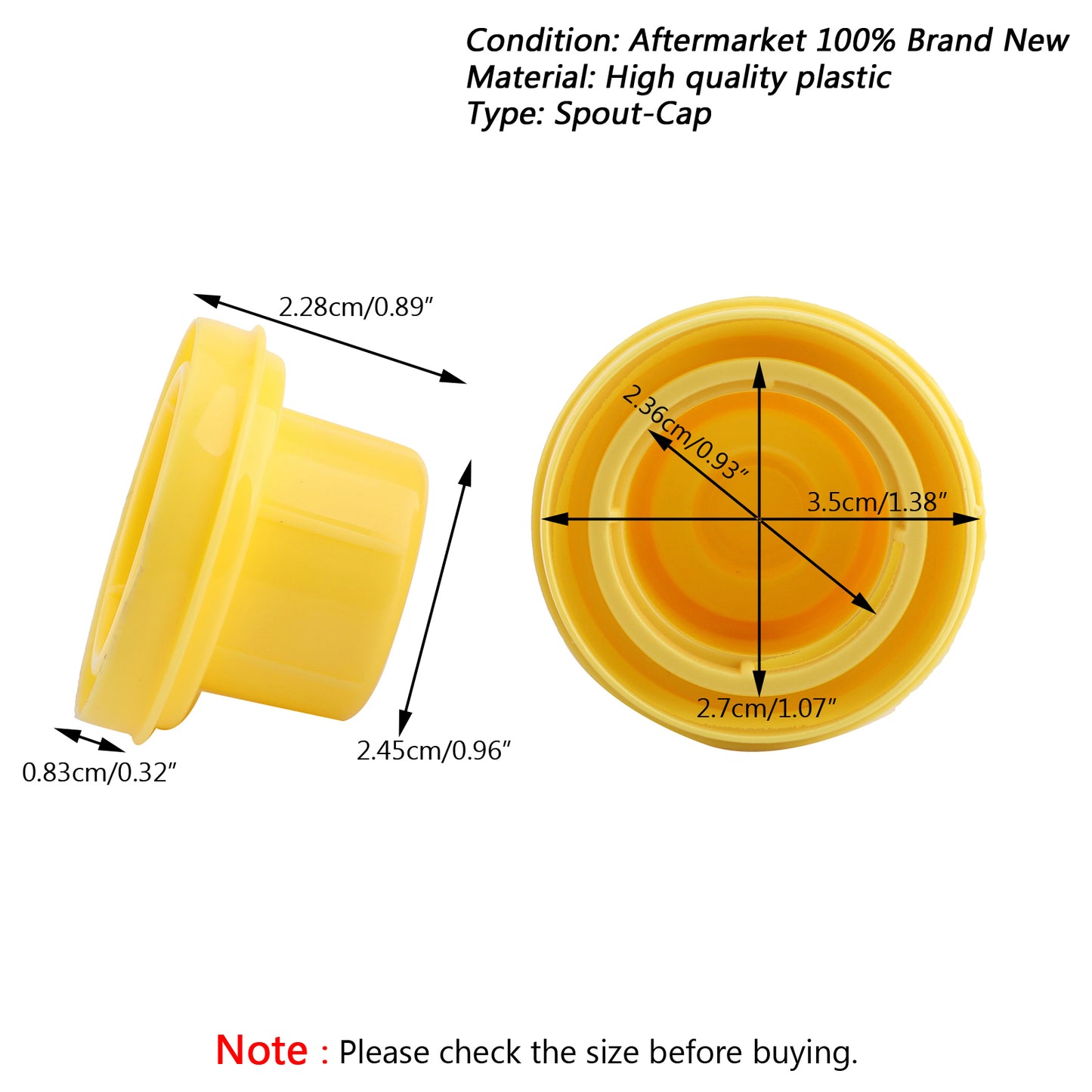 Replacement YELLOW SPOUT CAP Top For BLITZ Fuel GAS CAN 900302 900092 900094 USA