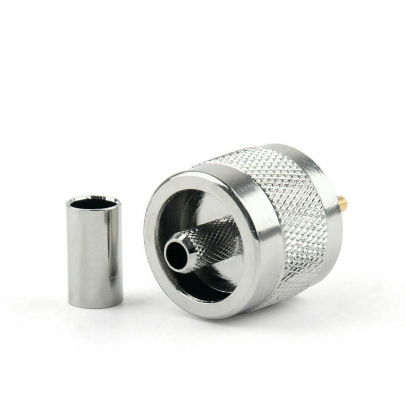10x Connector UHF Male PL259 Plug Crimp RG58 RG142 LMR195 RG400 Cable