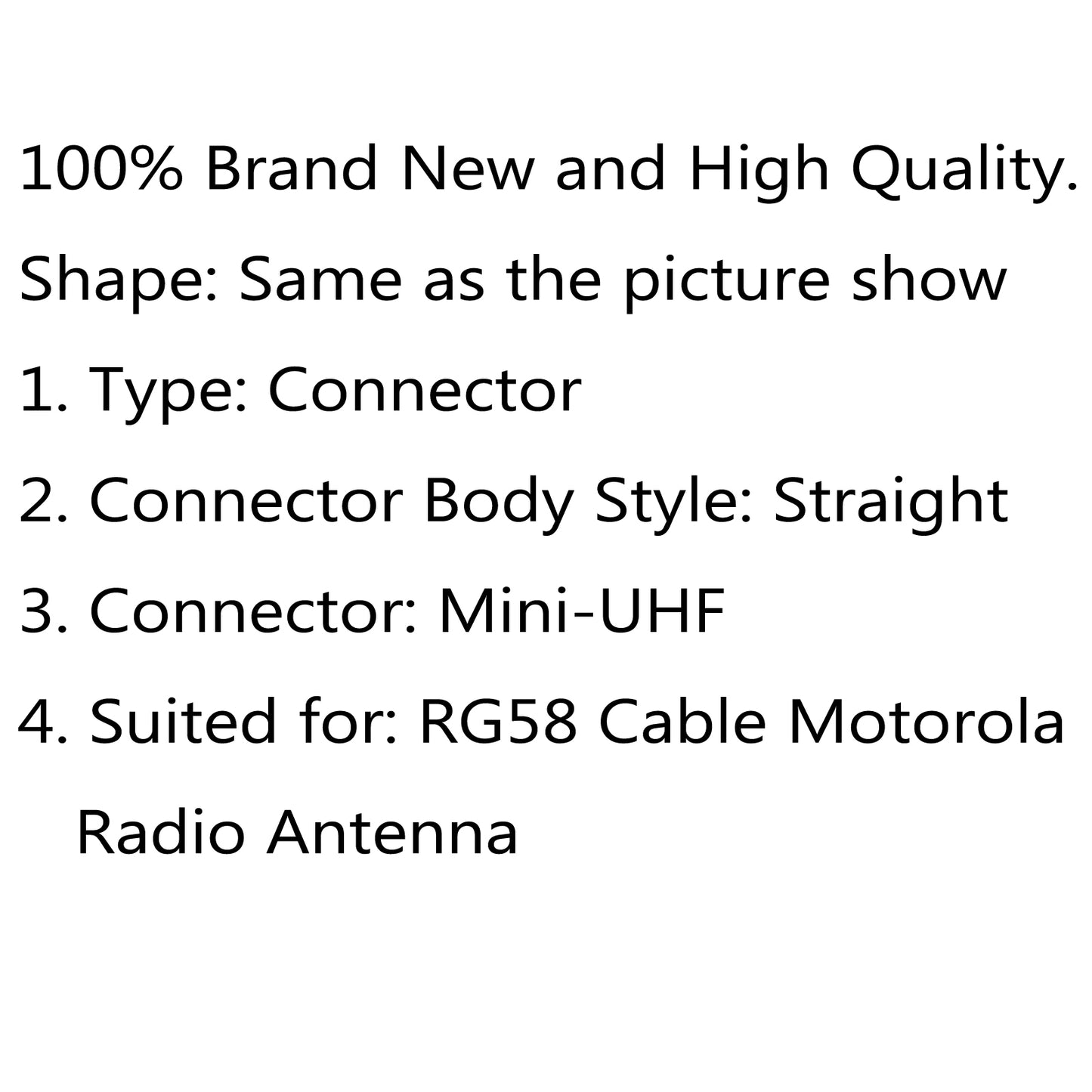 10Pcs Mini-UHF Male Crimps Connector For RG-58/U Cable Radio Antenna US