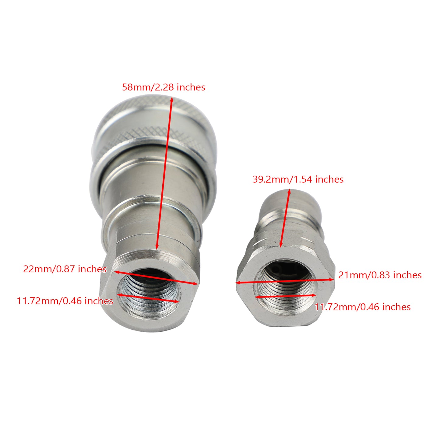 1 Sets 1/4 NPT ISO 7241-B Quick Disconnect Hydraulic Couplings / Couplers UE