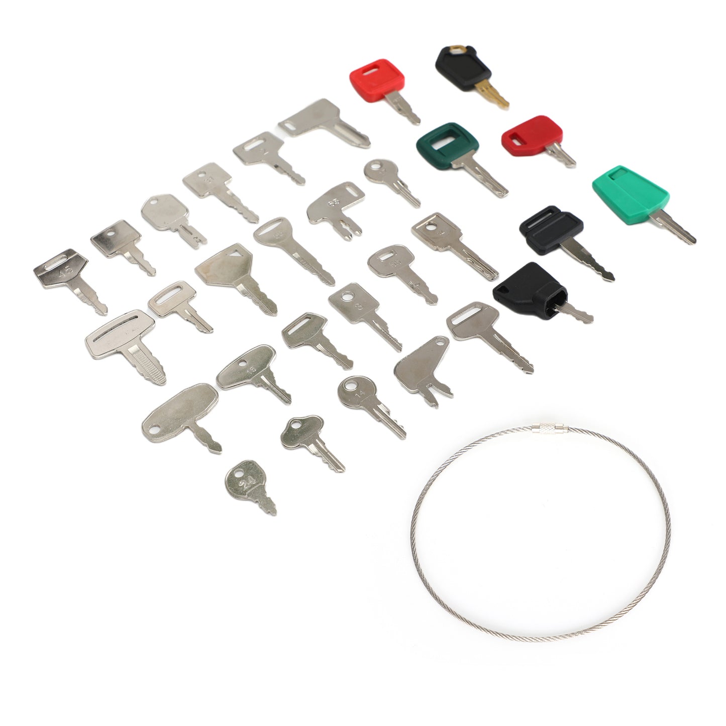 30 Ignition Key Heavy Construction Equipment Set For Volvo Cat Case JD Komatsu