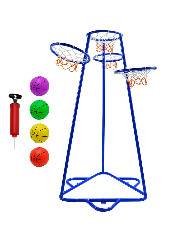 Early Learning 4 Hoop Kid Basketball Hoop Indoor/Outdoor Preschool Hoop Set Blue