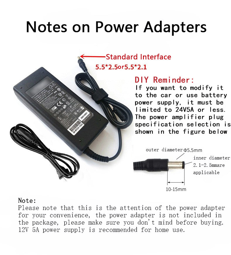 12-24V 50W+50W Bluetooth 5.0 Digital Power Amplifier – Desktop HiFi Stereo Sound