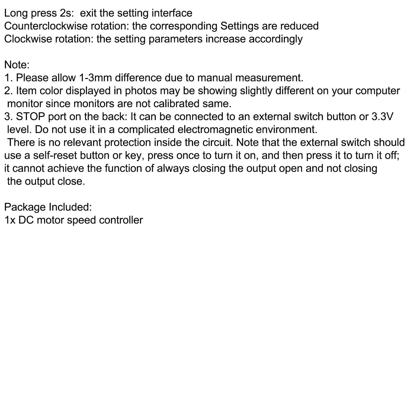 Motor Speed Controller Pwm DC 12V 24V 60V 500W Adjustable Speed Regulator