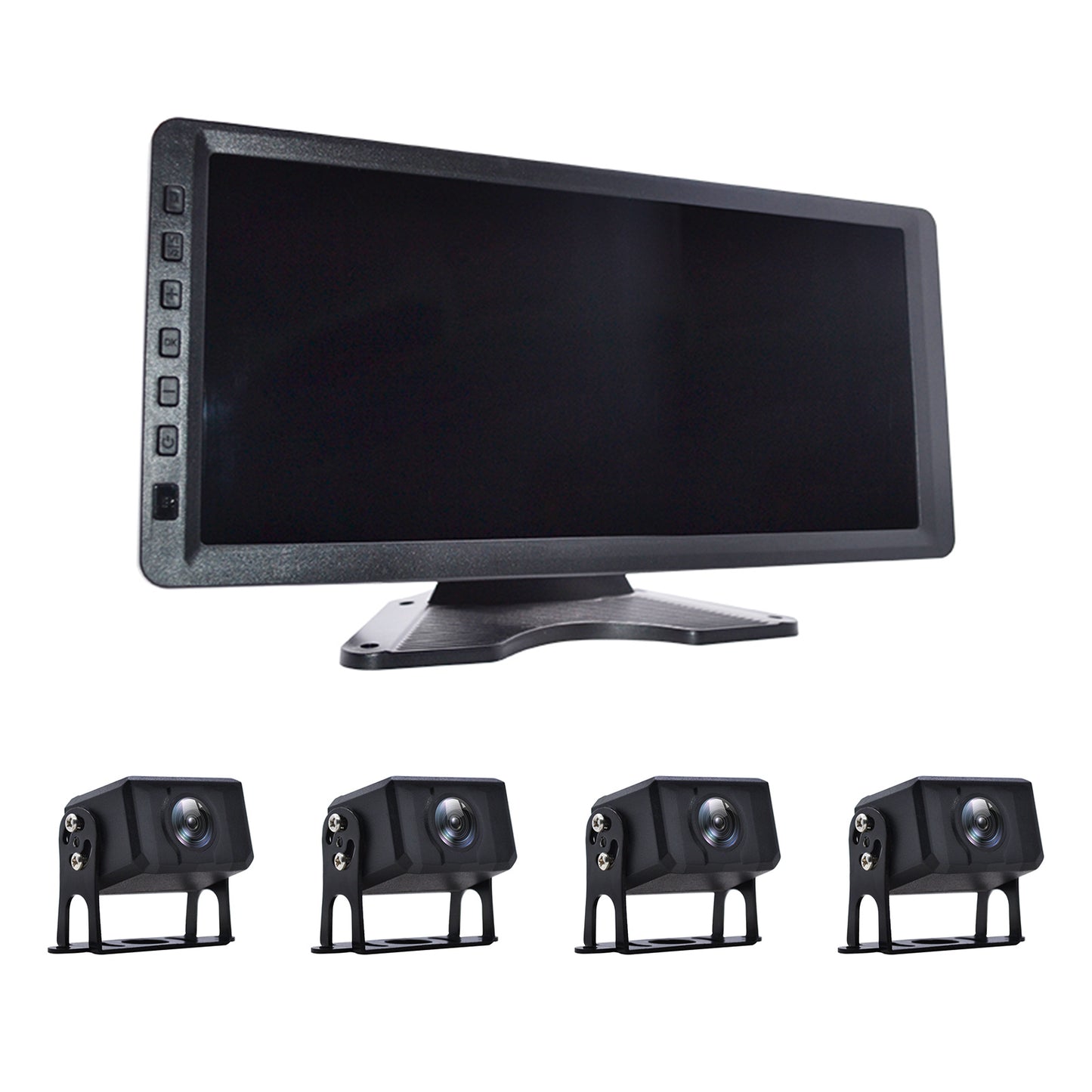 10.36inch Monitor DVR Driving Video Recorder Key for RV Truck Bus + 4 Backup Camera