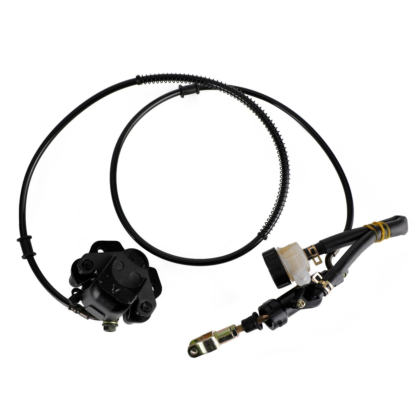 1400mm (55") Universal Rear Hydraulic Brake Assembly Kit with Caliper & Master Cylinder for Go Kart, ATV, Quad Buggy