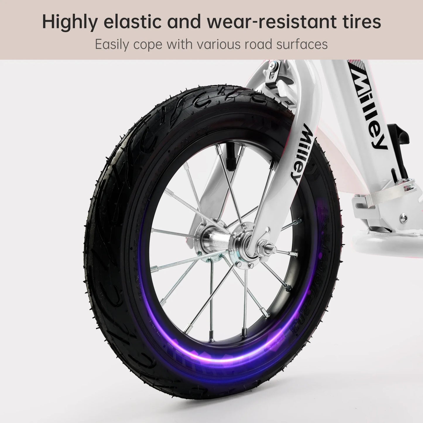 White Foldable Kick Scooter Ages 6+, Teens/Adults Max 220lb