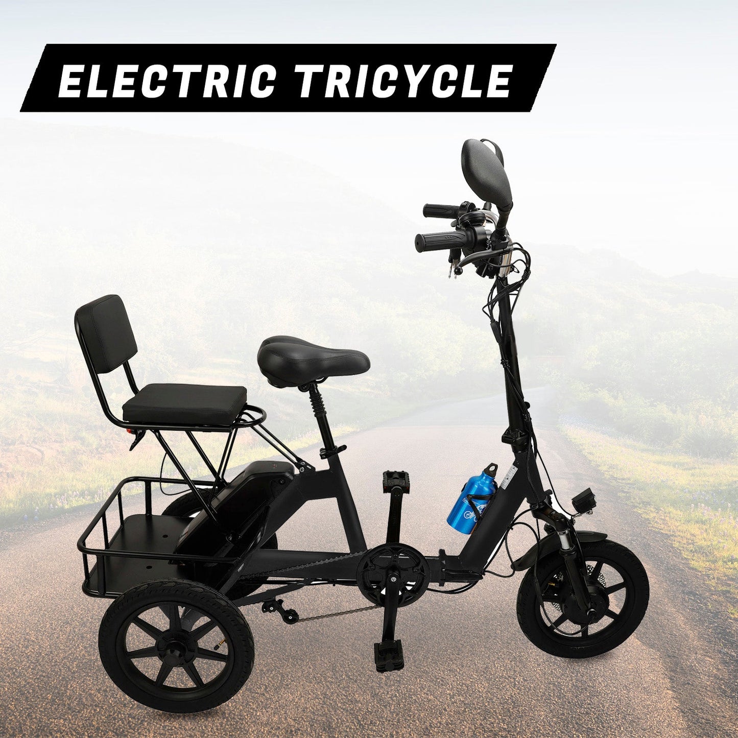 3 Wheel Electric Bike for Adults Three Wheel E-Trike Folding Tricycle
