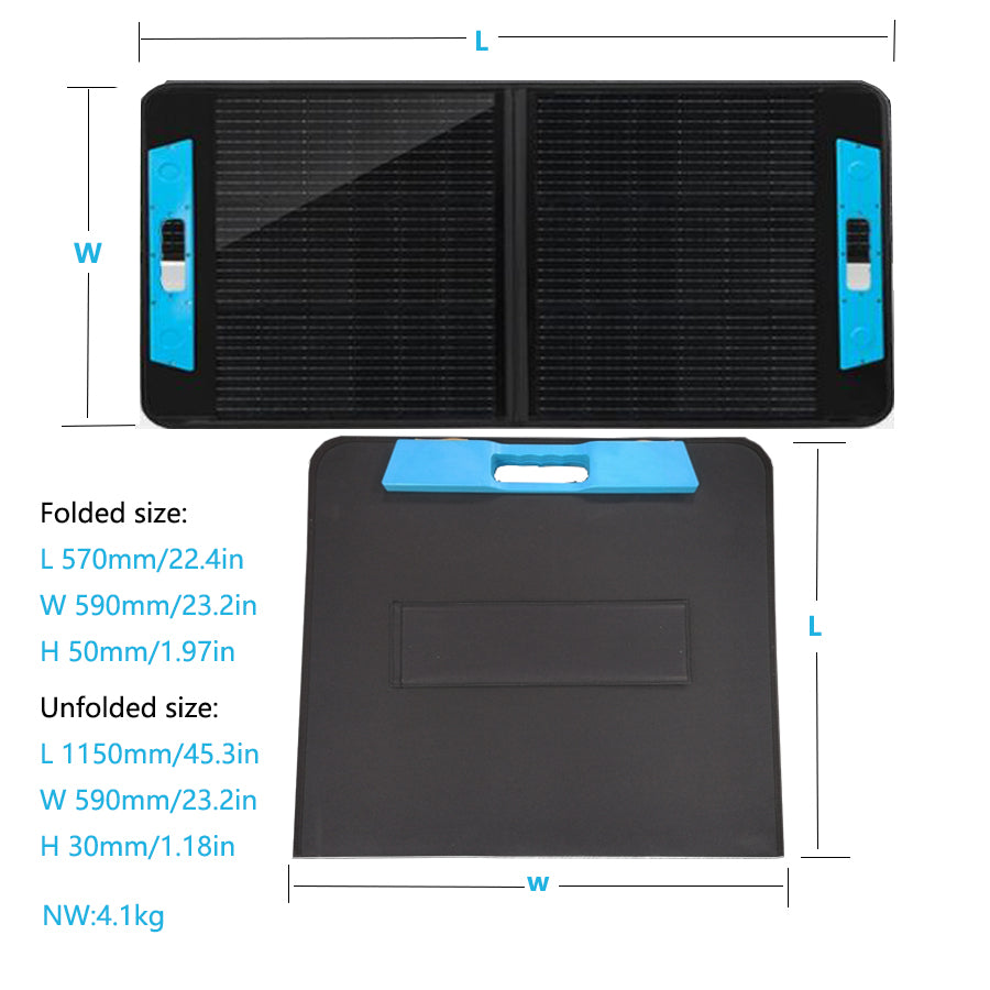 100W Portable Solar Panel Foldable Solar Charger with USB/TypeC/DC Port Dustproof Waterproof IP65