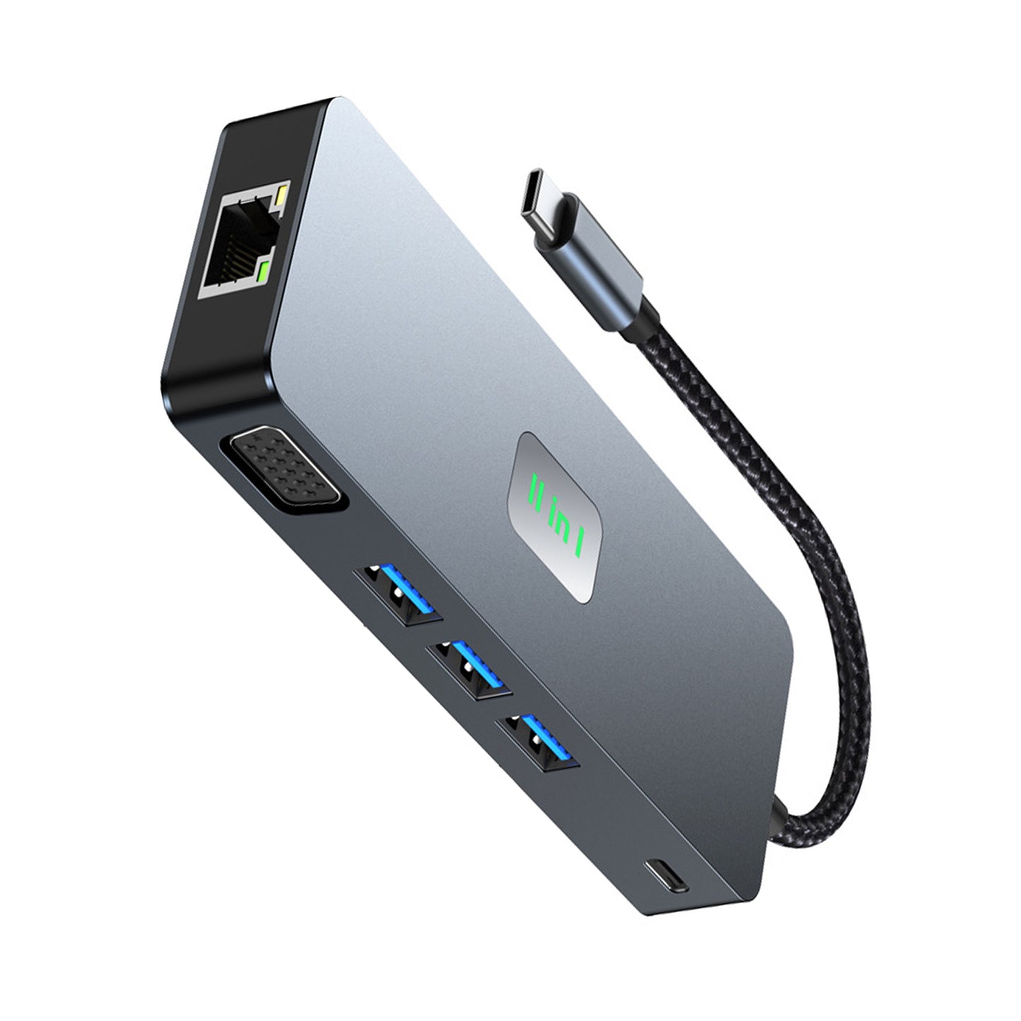 11 in 1 TYPE-C to RJ45 Gigabit USB3.2 HDMI DP+SD/TF 3.5mm Audio VGA PD100W PC