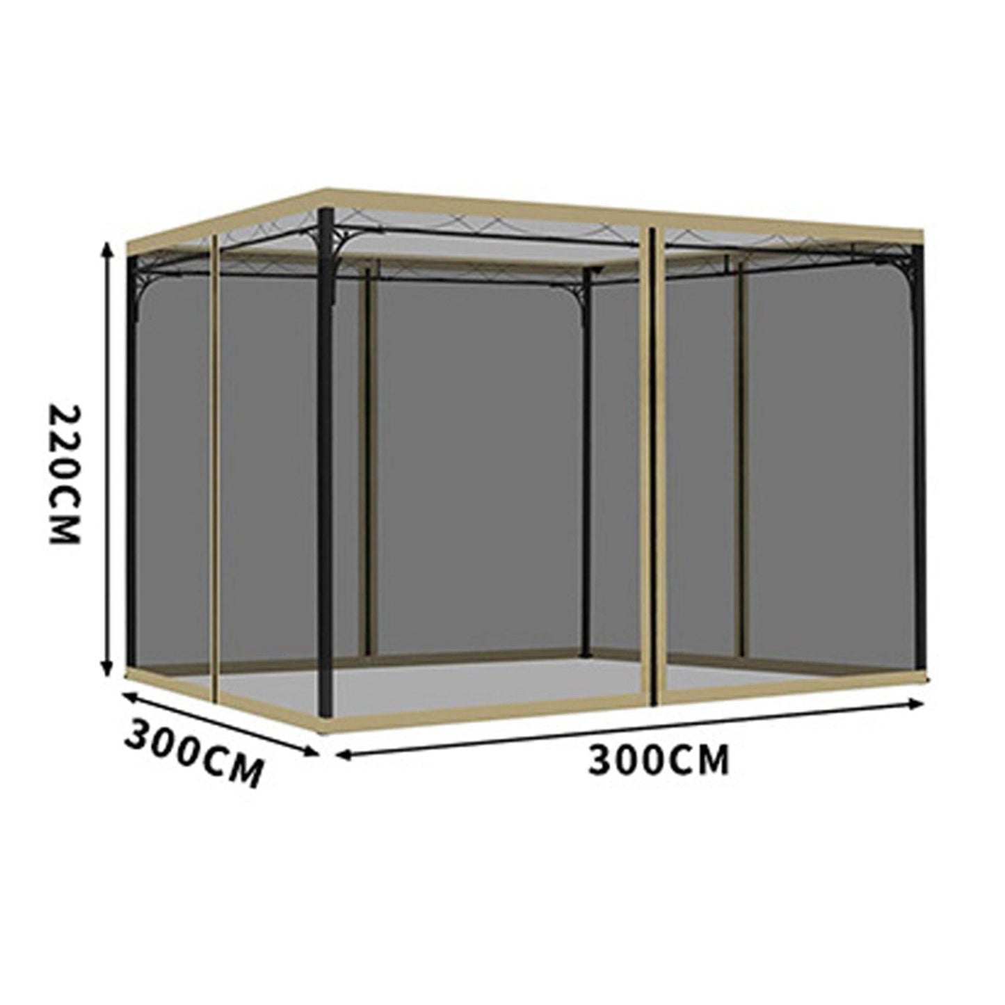 10x10 ft Gazebo Mosquito Netting Walls, 4-Panel Screen House with Zipper Door for Outdoor Patio Canopy