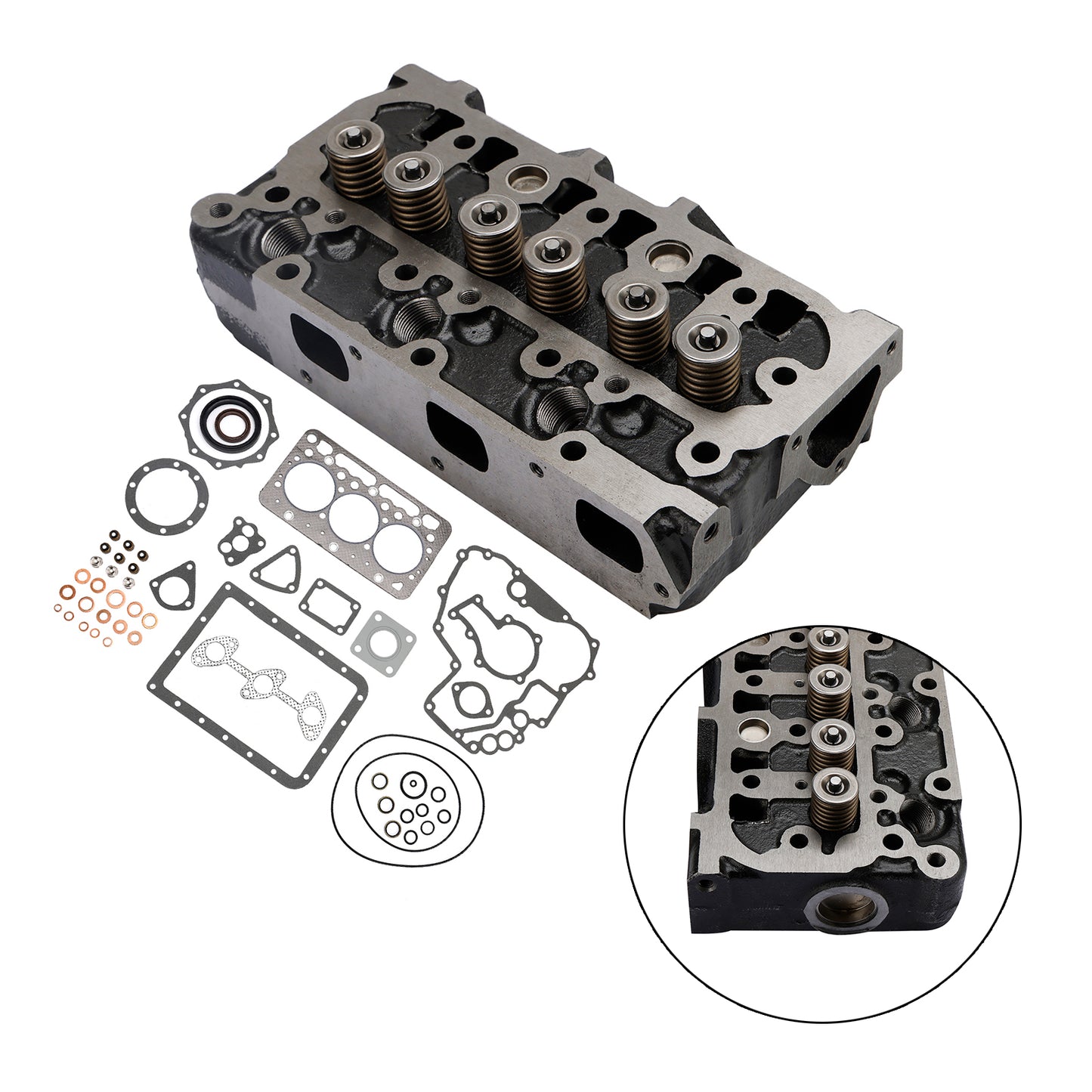 Complete Cylinder Head Assembly with Gasket Kit for Kubota D722 Excavator & Lawn Tractor