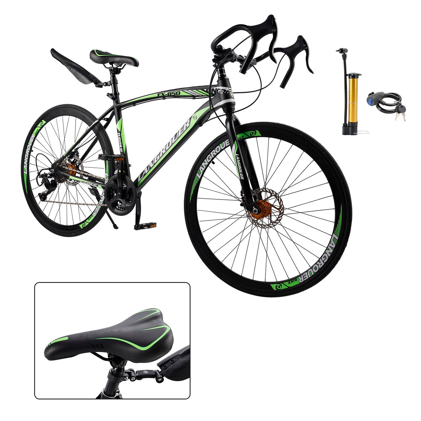 27-Speed Road Bike with Disc Brakes & Stylish Suspension 26 inch