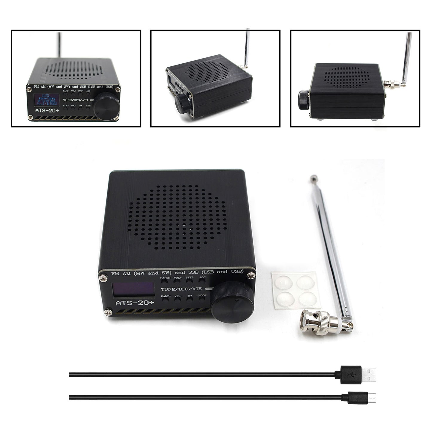 New ATS-20+ Plus ATS20 V2 SI4732 Radio Receiver FM AM (MW & SW) SSB (LSB & USB)