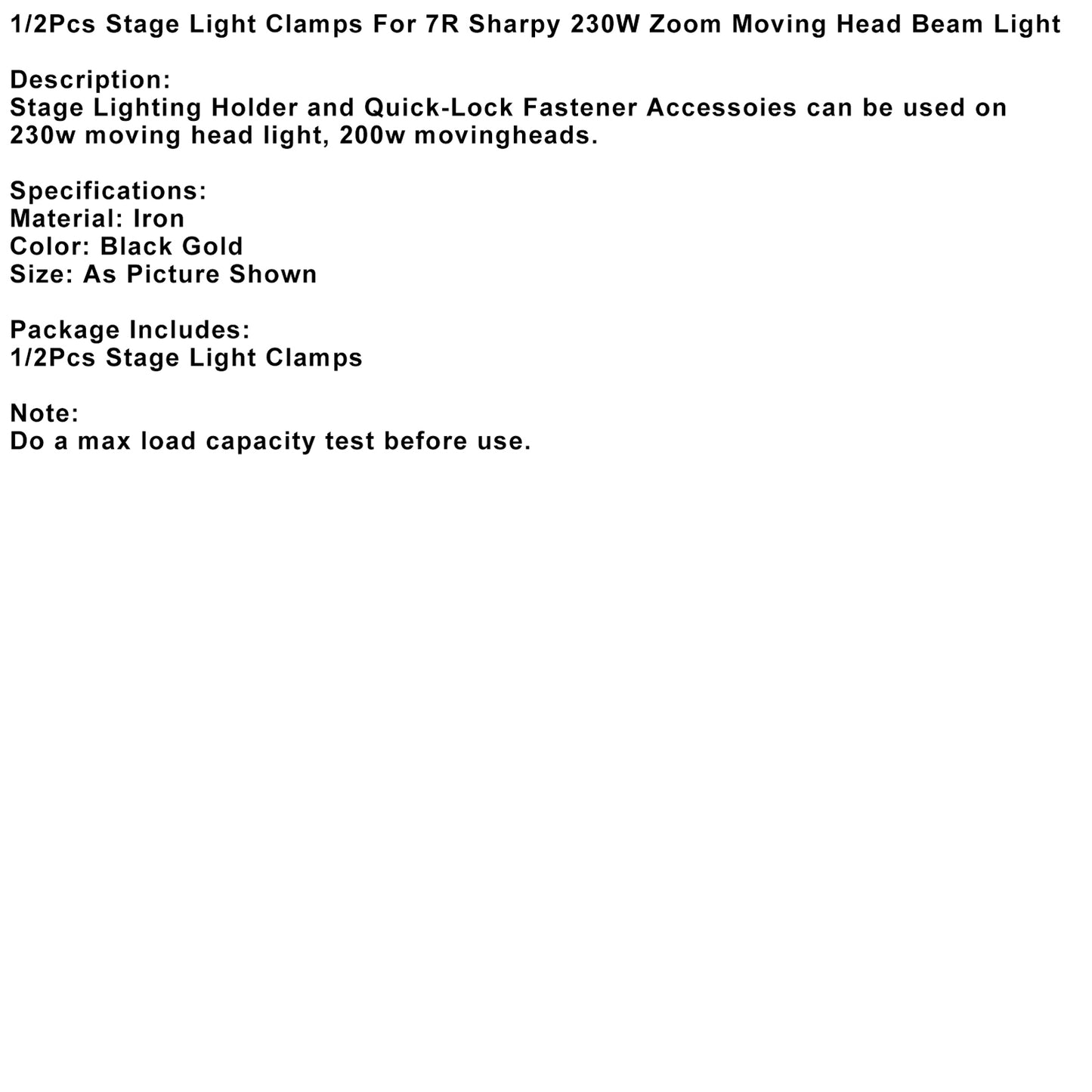 1/2Pcs Stage Light Clamps For 7R Sharpy 230W Zoom Moving Head Beam Light