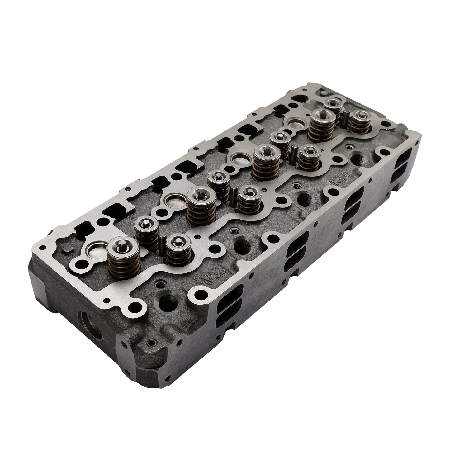 Complete Cylinder Head for Kubota V3300 Engine, Fits Bobcat S650 & Kubota SVL75, with 12 Valves Pre-Installed