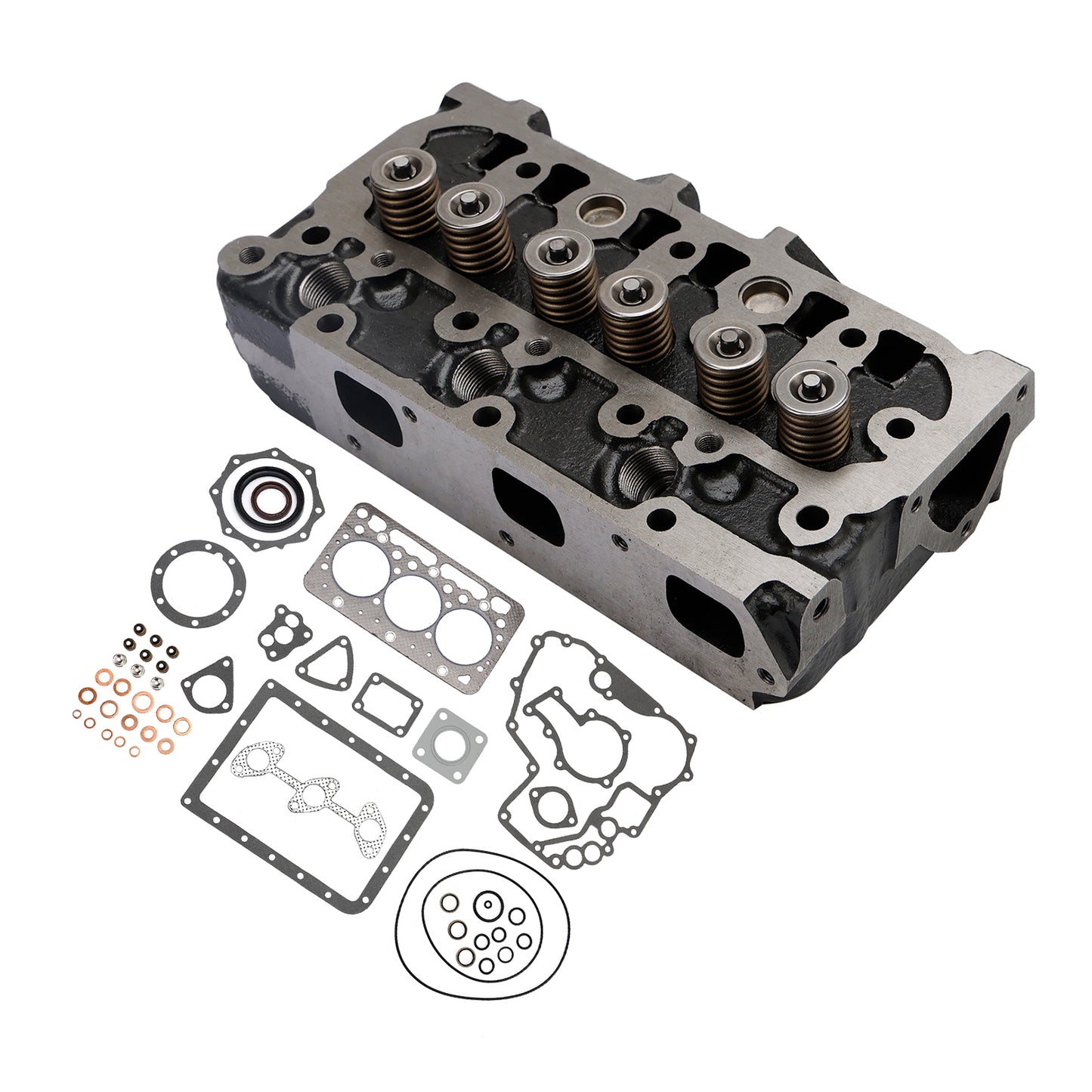 Complete Cylinder Head Kit for Kubota D722 Engine, Includes Full Gasket Set & Valves, Fits K008 Excavator & G1900 Tractor
