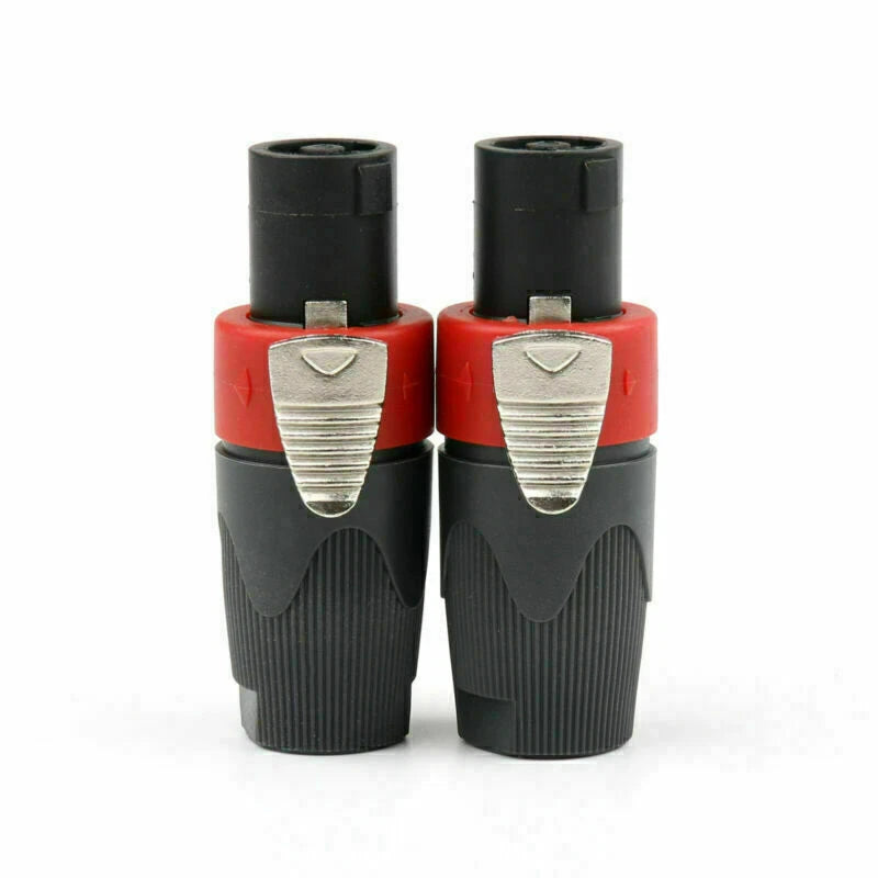 10 Pcs High Quality Speakon 4 Pin Male Plug Compatible Audio Cable Connector Red
