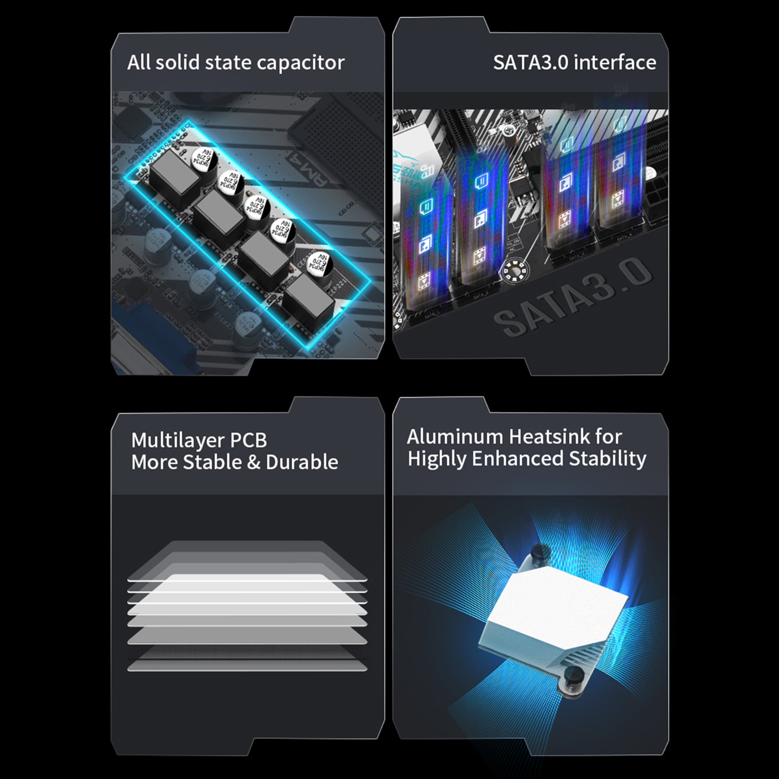 A520M-K Computer Motherboard Dual Protocol M.2 Hard Drive Support WIFI Bluetooth