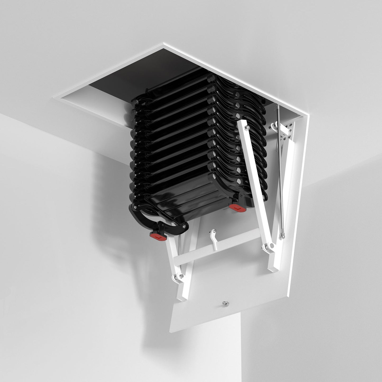 Electric Folding Attic Ladder with Remote Control, 11-Step Automatic Loft Stairs for 9.5ft Ceilings, Fits 39.37" x 27.5" Opening