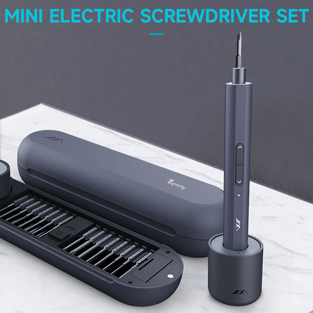 topteng Mini Electric Screwdriver 360?? Shadowless Built-in LED Lights 30 Magnetic Drill Bits