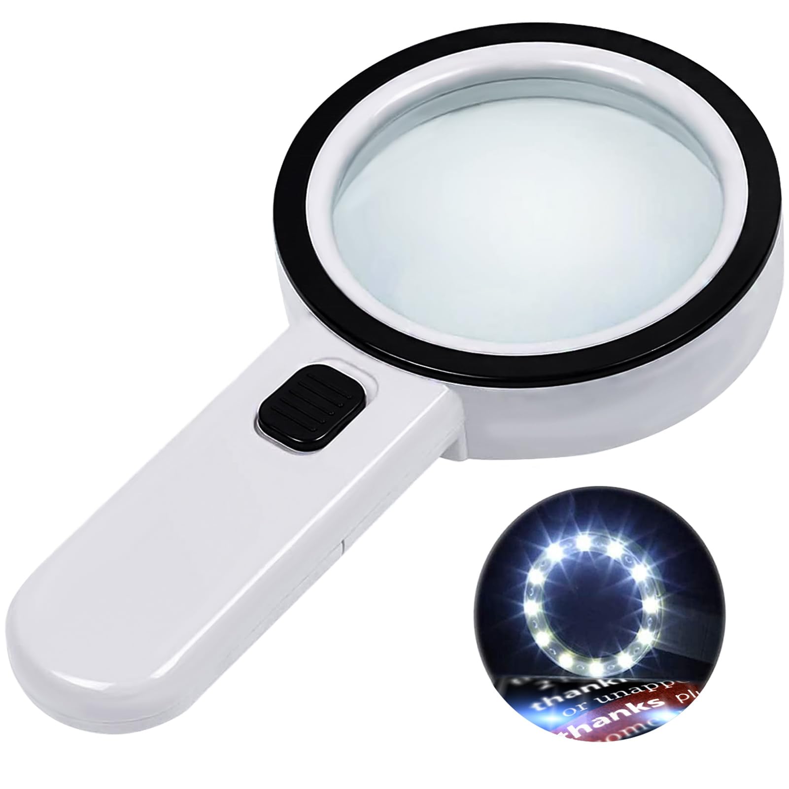 30X LED Magnifying Glass for Seniors