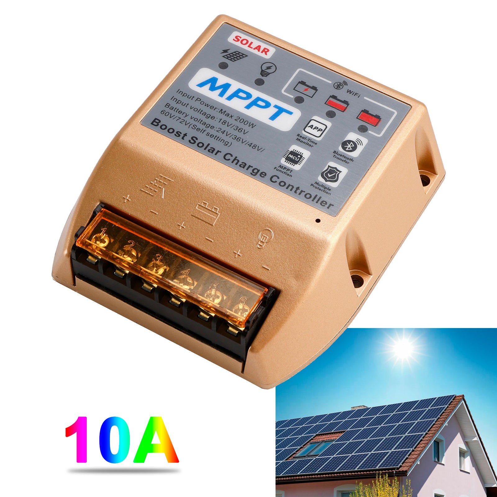 10A/20A/30A Boost MPPT Solar Controller 24-72V Solar Electric Vehicle Charging