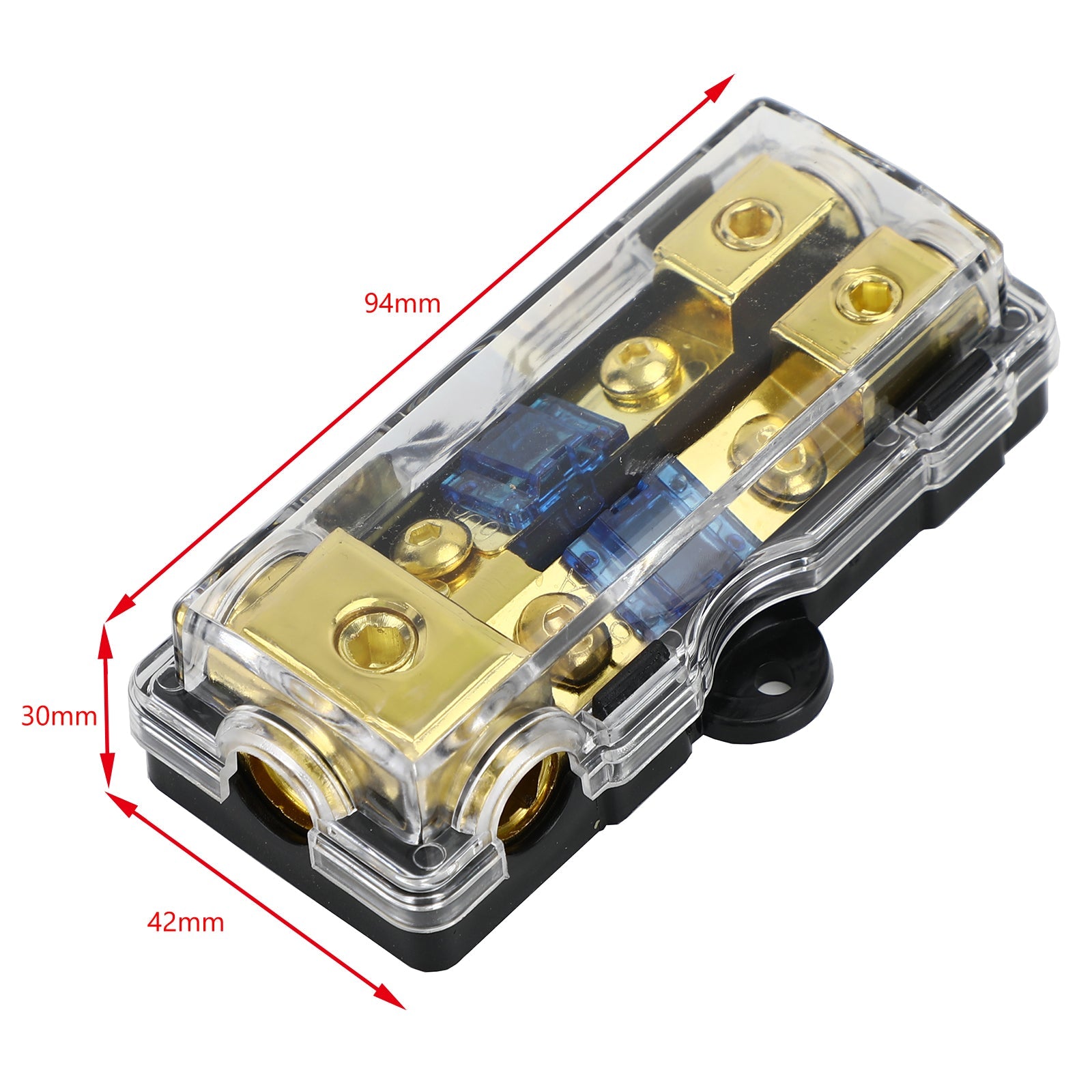 2-Way Mini ANL Blade Fuse Holder – 60A Car Audio Power Distribution Block for Stereo Systems