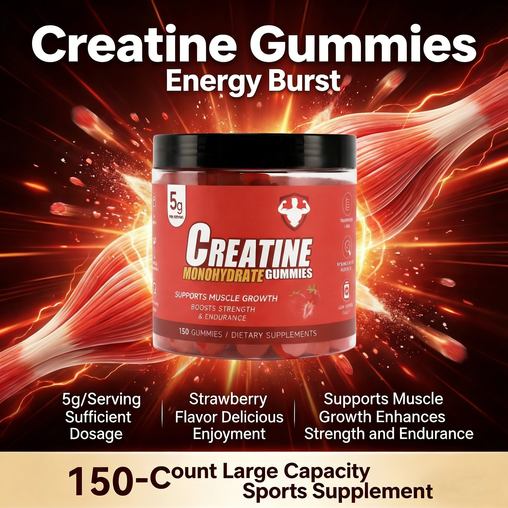 Topteng  Strawberry-flavored Creatine Monohydrate Gummies