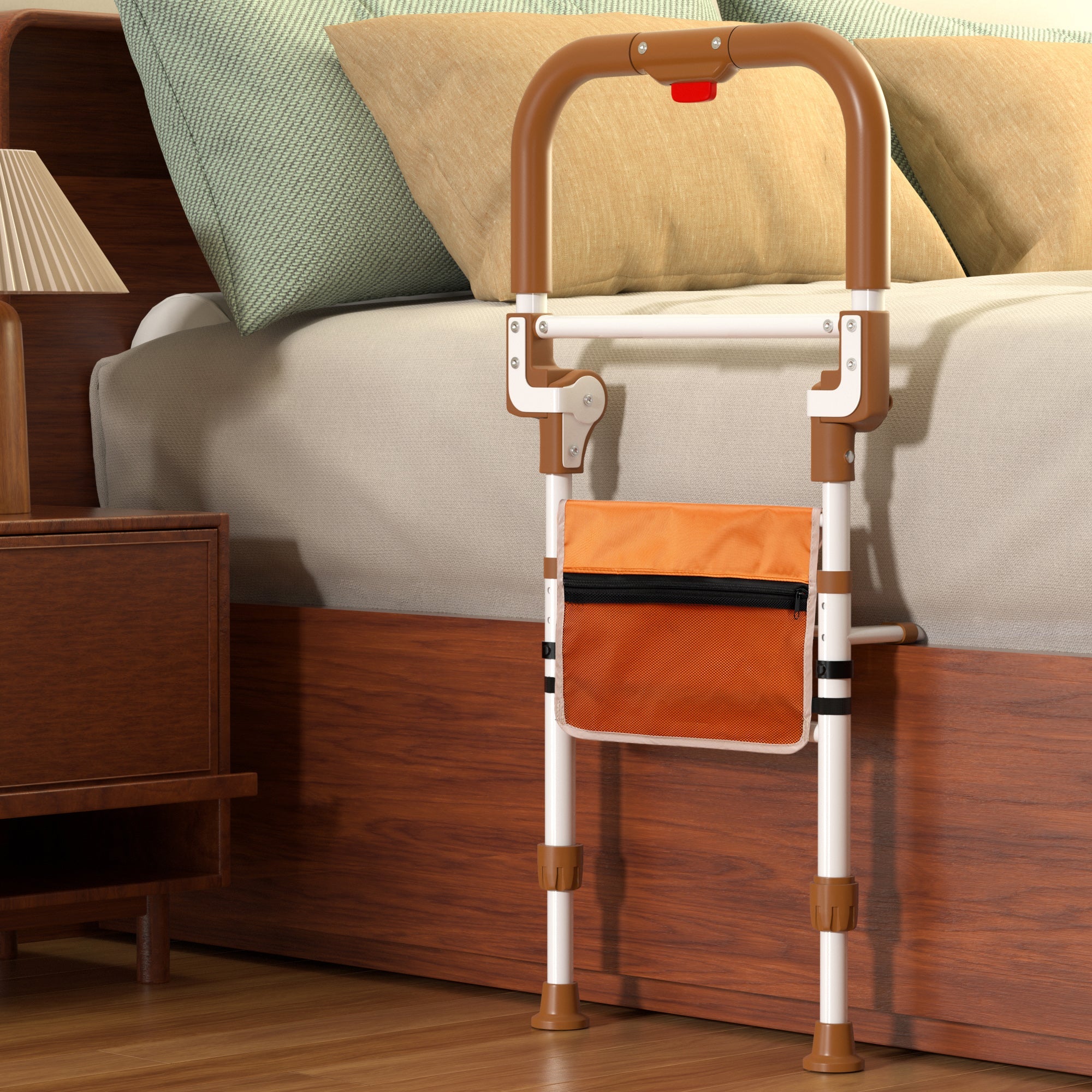 Foldable Bed Rail Safety Assist Handle Hand Guard Grab Bar Elderly Handicap