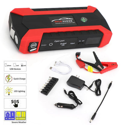 12V 89800mAh Car Jump Starter Kit Booster LCD 4 USB Charger Battery Power Bank