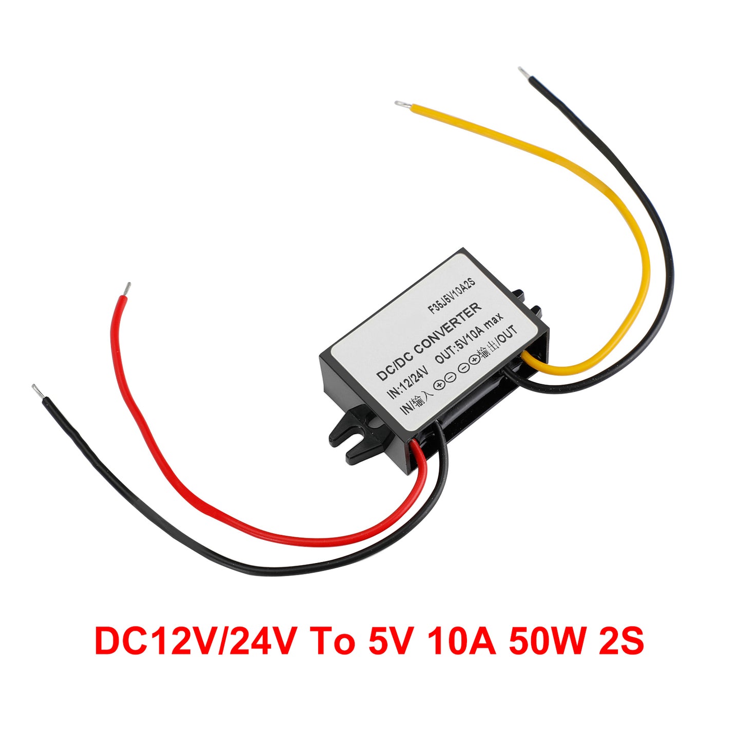 12/24V to 5V 10A Step Down DC/DC 50W Power Converter Regulator WaterProof