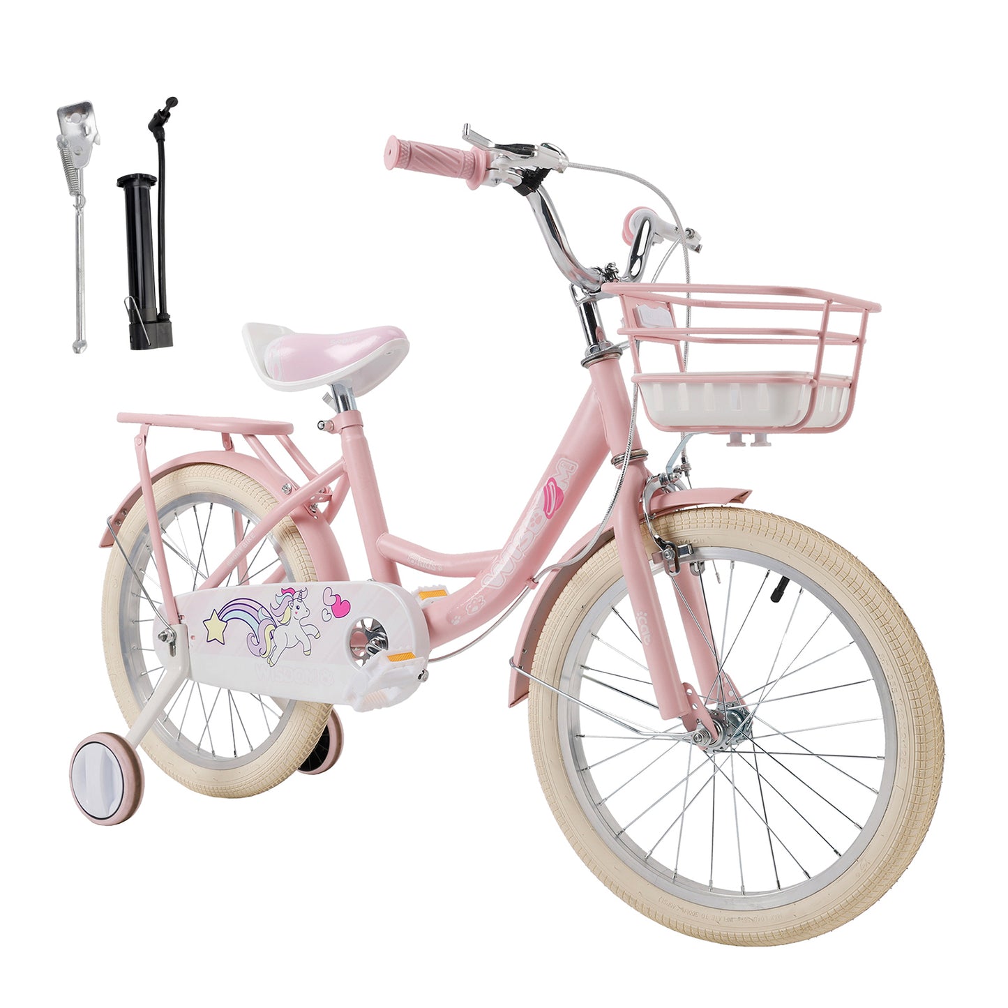 16"/18" Child Bicycle Girls Bike with auxiliary wheels & Rack & Basket