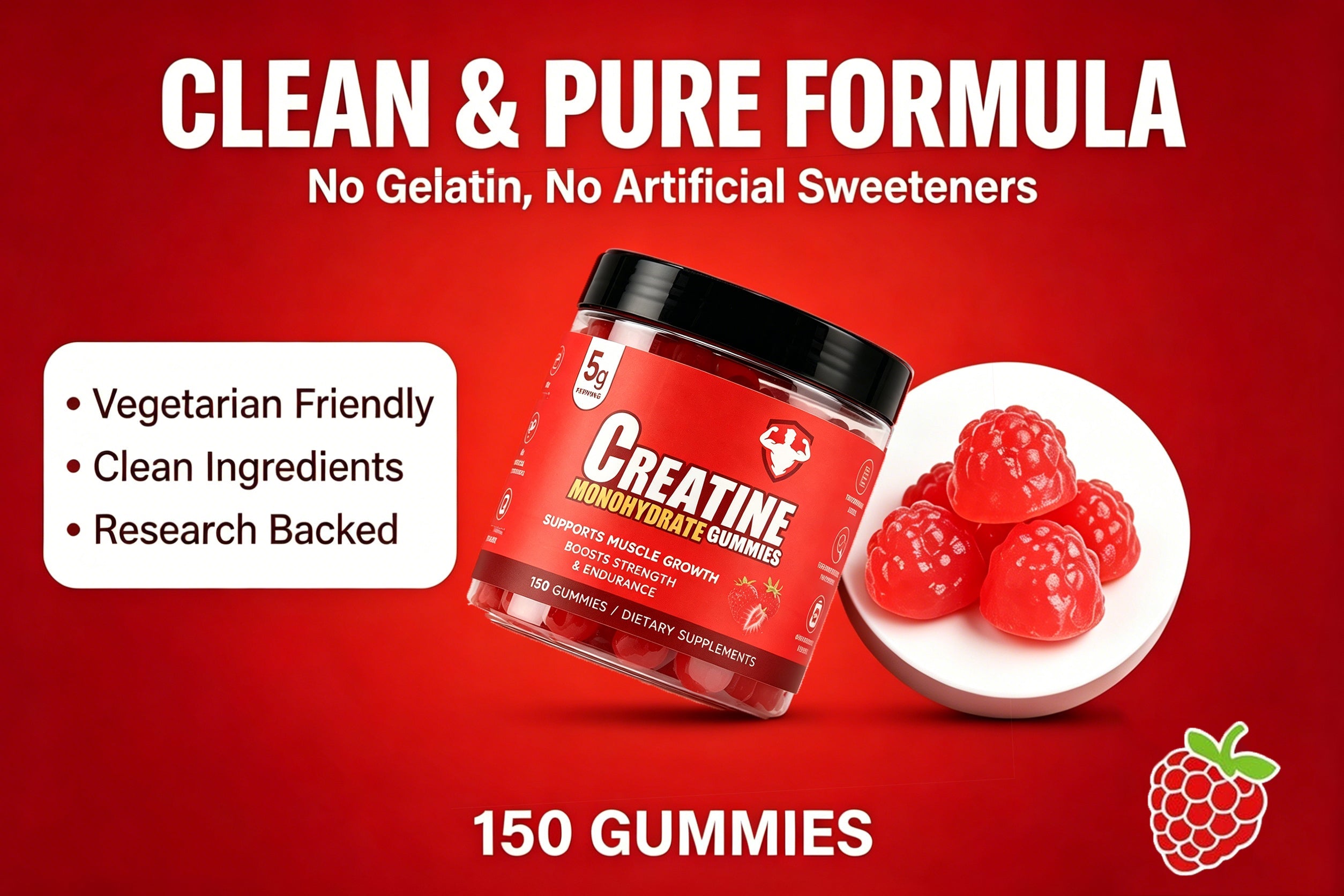Topteng  Strawberry-flavored Creatine Monohydrate Gummies
