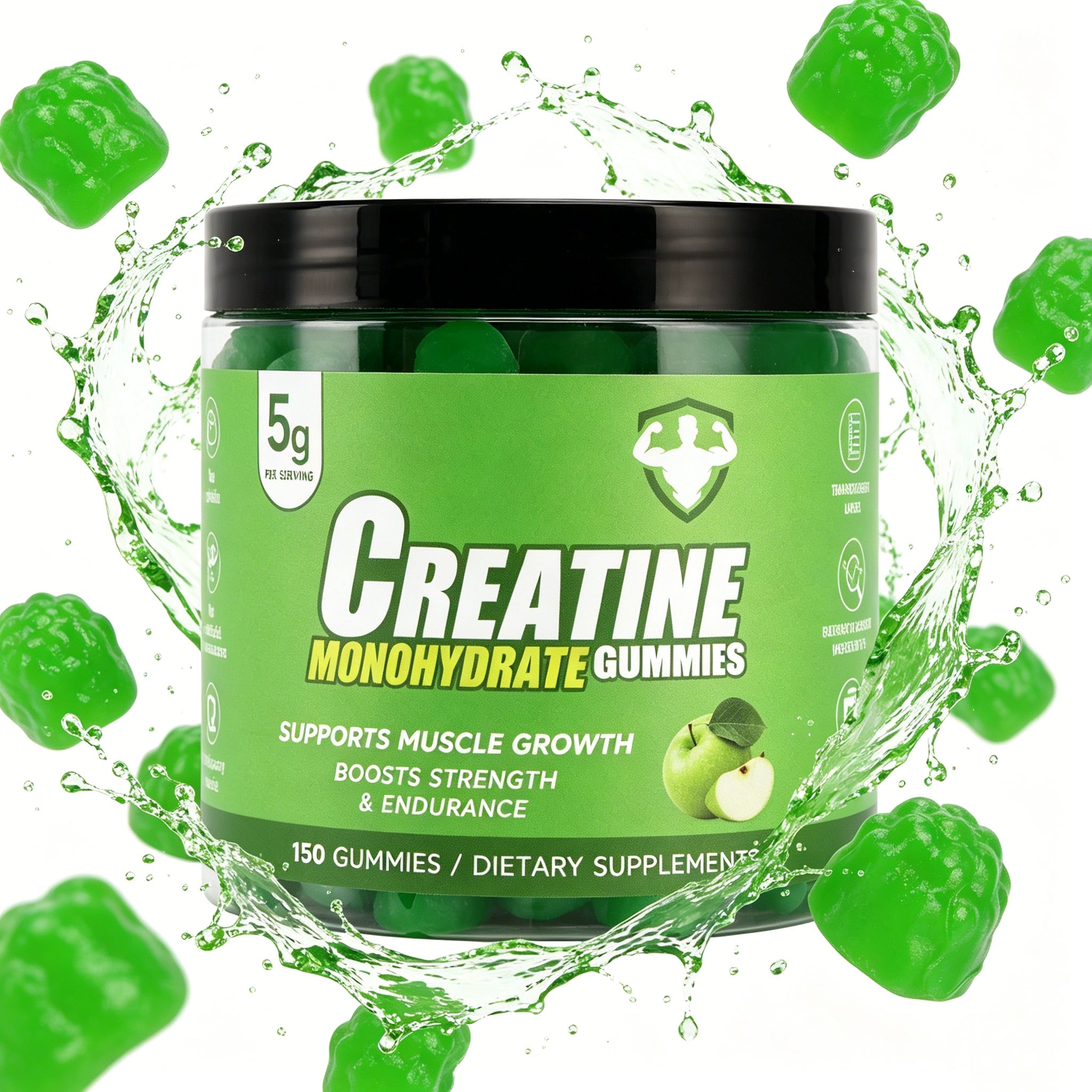 Topteng  Green Apple-flavored Creatine Monohydrate Gummies