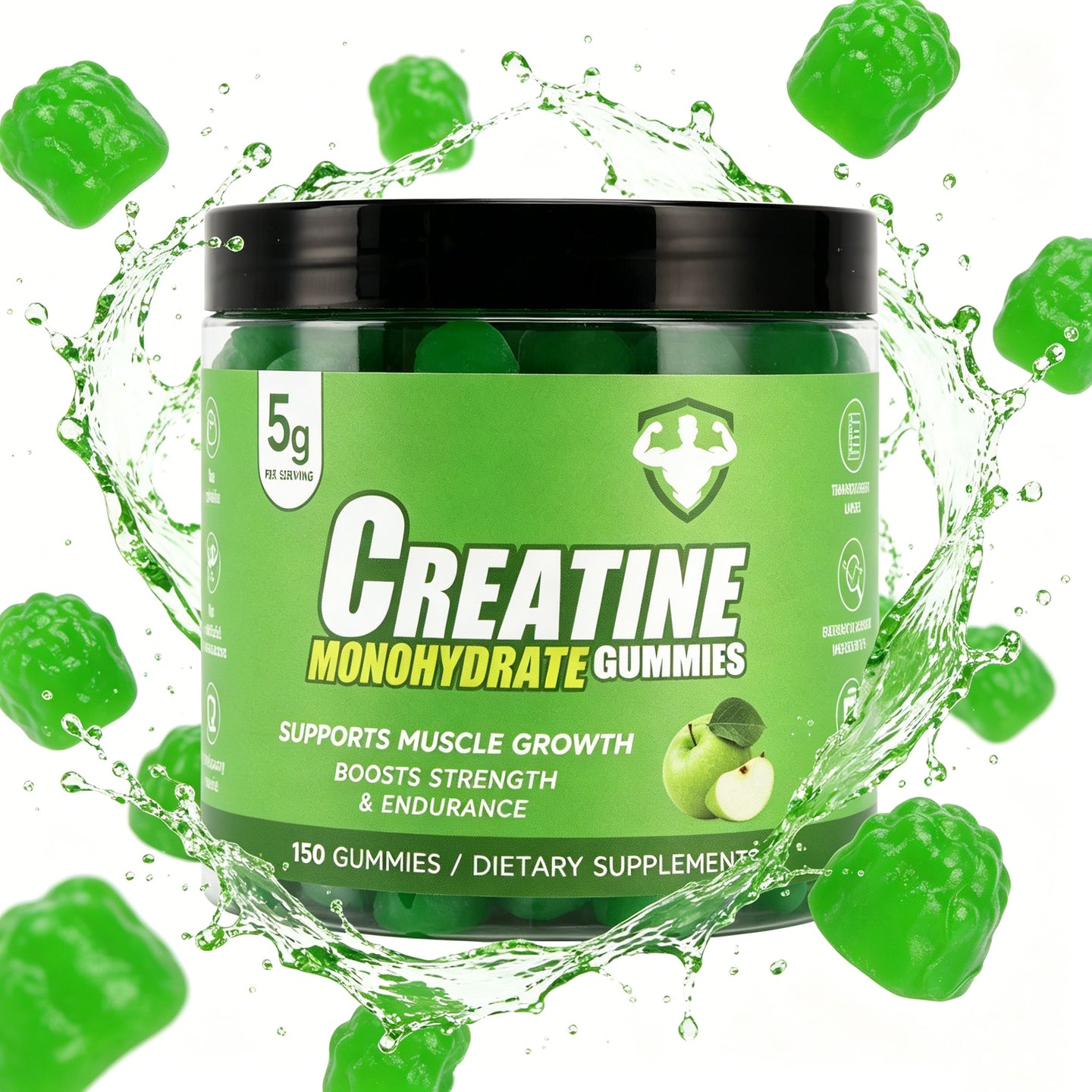 Topteng  Green Apple-flavored Creatine Monohydrate Gummies