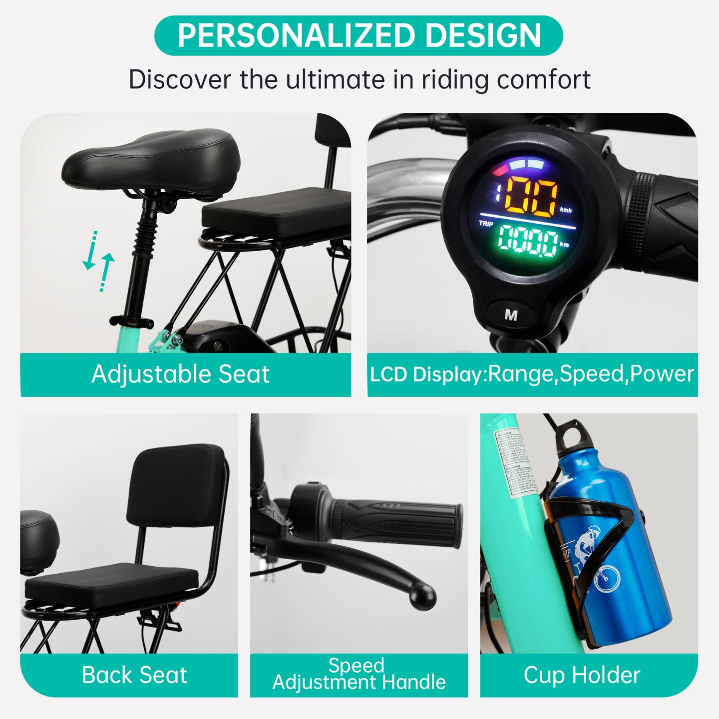 3 Wheel E-Trike Electric tricycle for Adult Folding Motorized 48V 350W