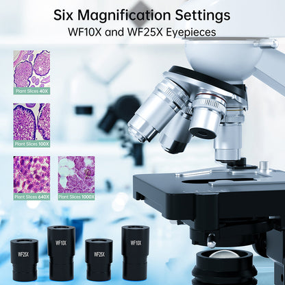 Binocular Compound Microscope For Adults Students 40X-2500X Magnification