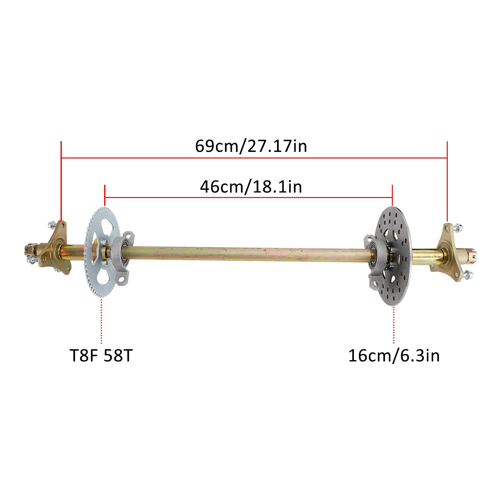 Various ATV Quad Go Kart Rear Live Axle Kit Sprocket Brake Wheel (Copy)