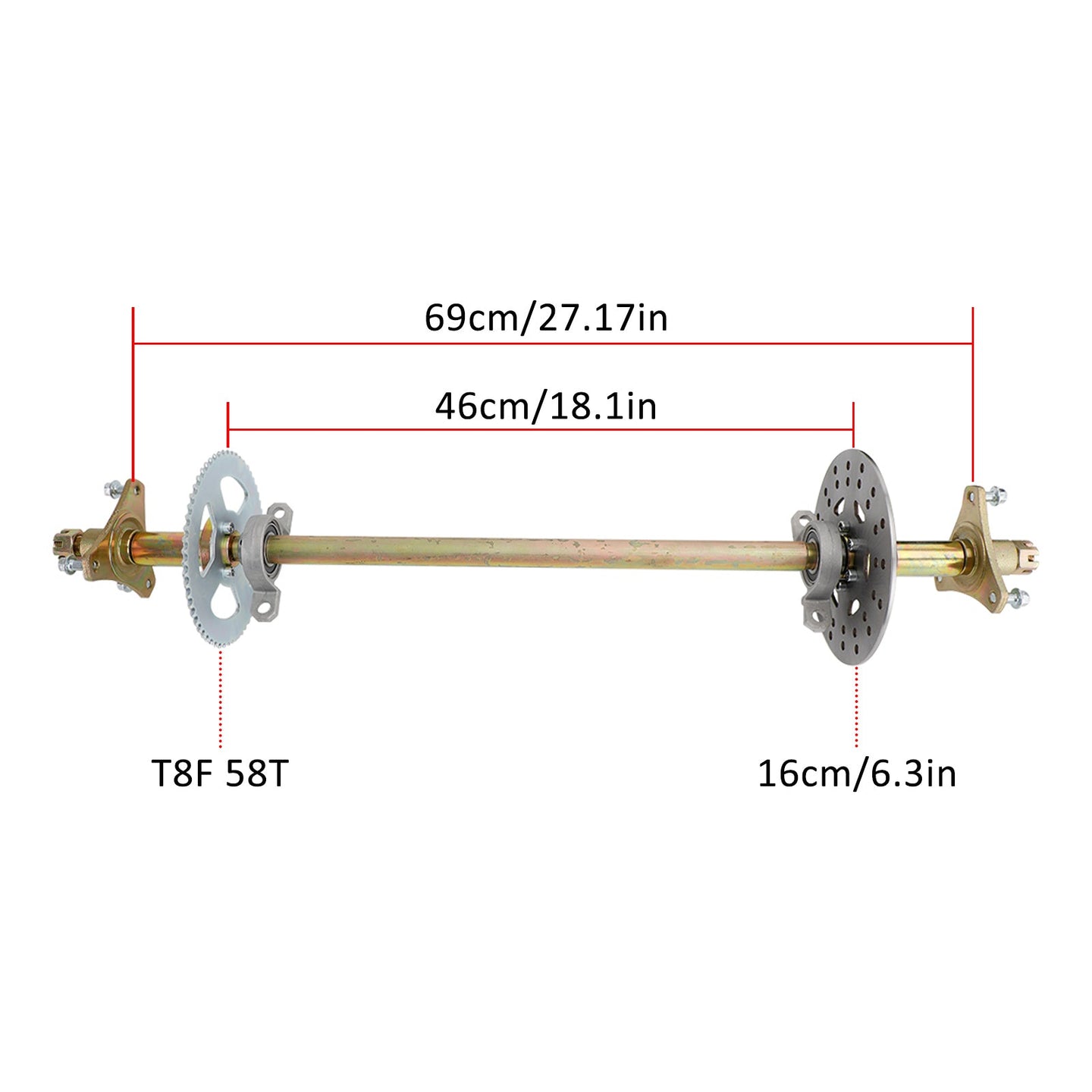 Various ATV Quad Go Kart Rear Live Axle Kit Sprocket Brake Wheel (Copy)