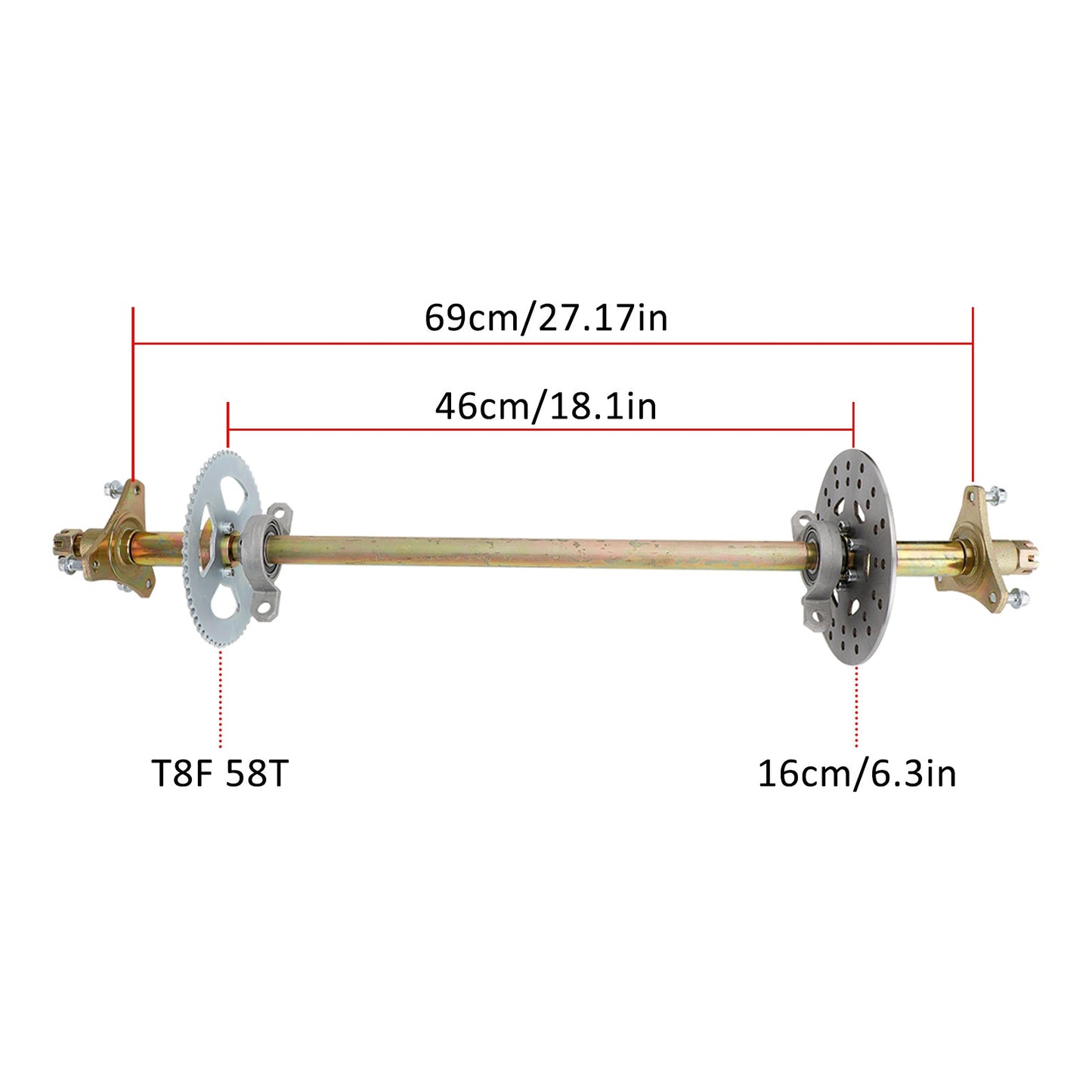 Various ATV Quad Go Kart Rear Live Axle Kit Sprocket Brake Wheel
