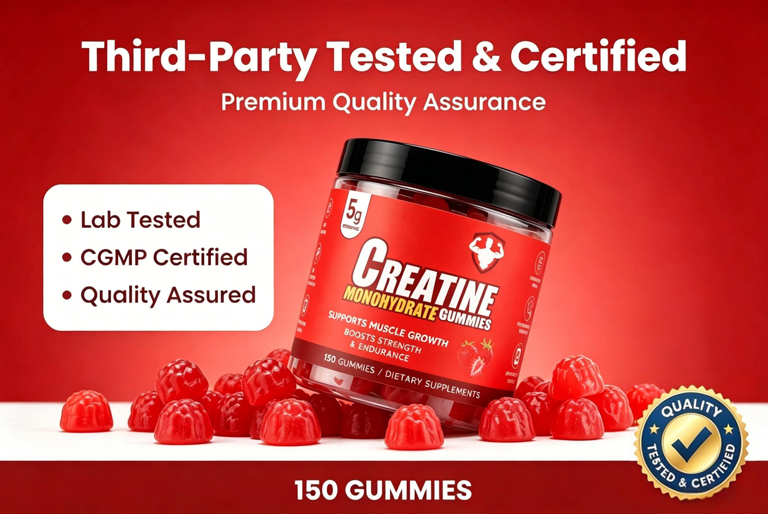 Topteng  Strawberry-flavored Creatine Monohydrate Gummies
