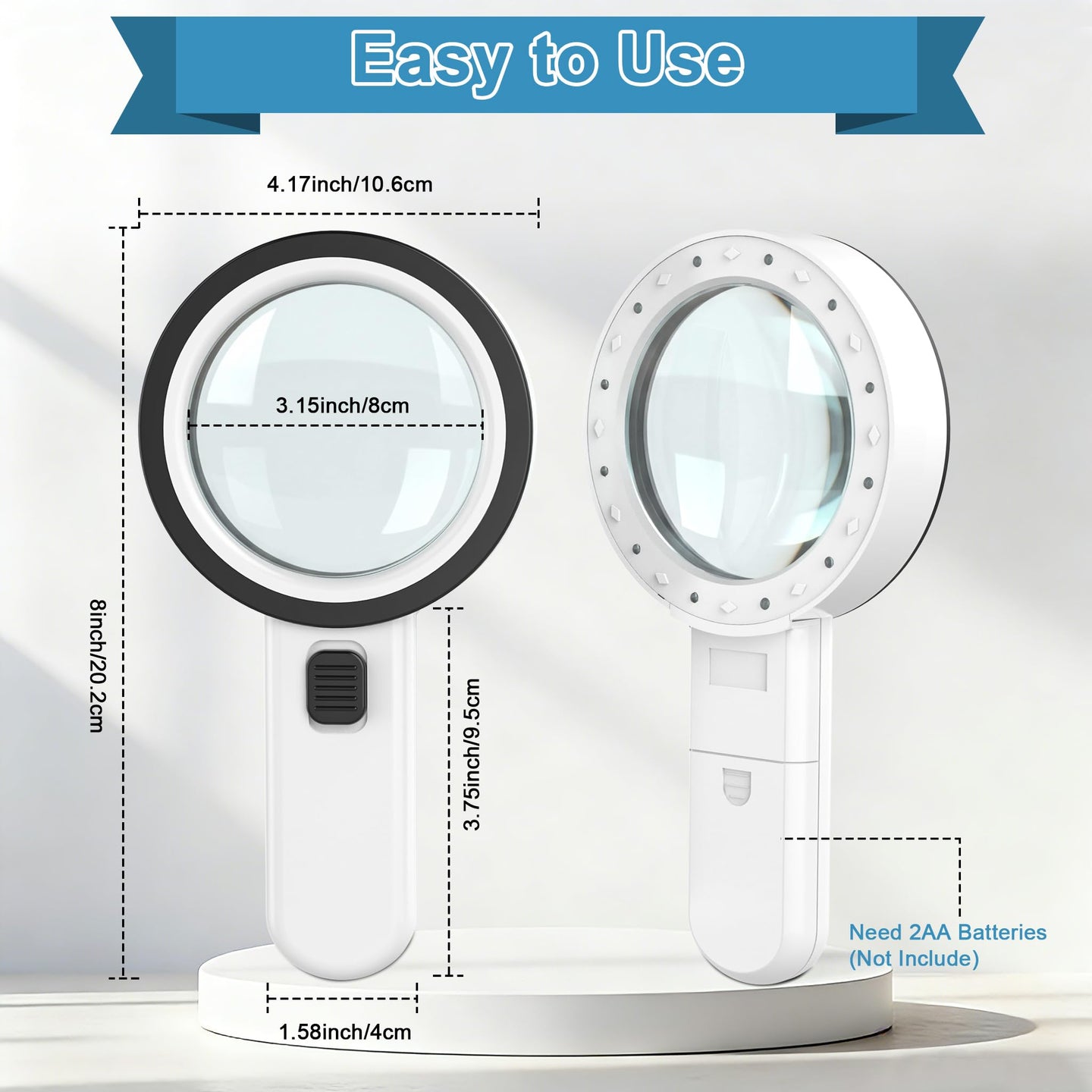 30X LED Magnifying Glass for Seniors