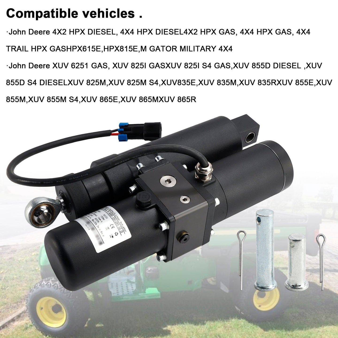AM145903 AUC15043 Gator Cargo Box Power Lift Actuator for John Deere HPX Series: 4X2 4X4 TRAIL 615E 815E for John Deere XUV Series: 625I, 825I, 825I S4, 855D, 855D S4, 825M, 825MS4, 835E, 835M