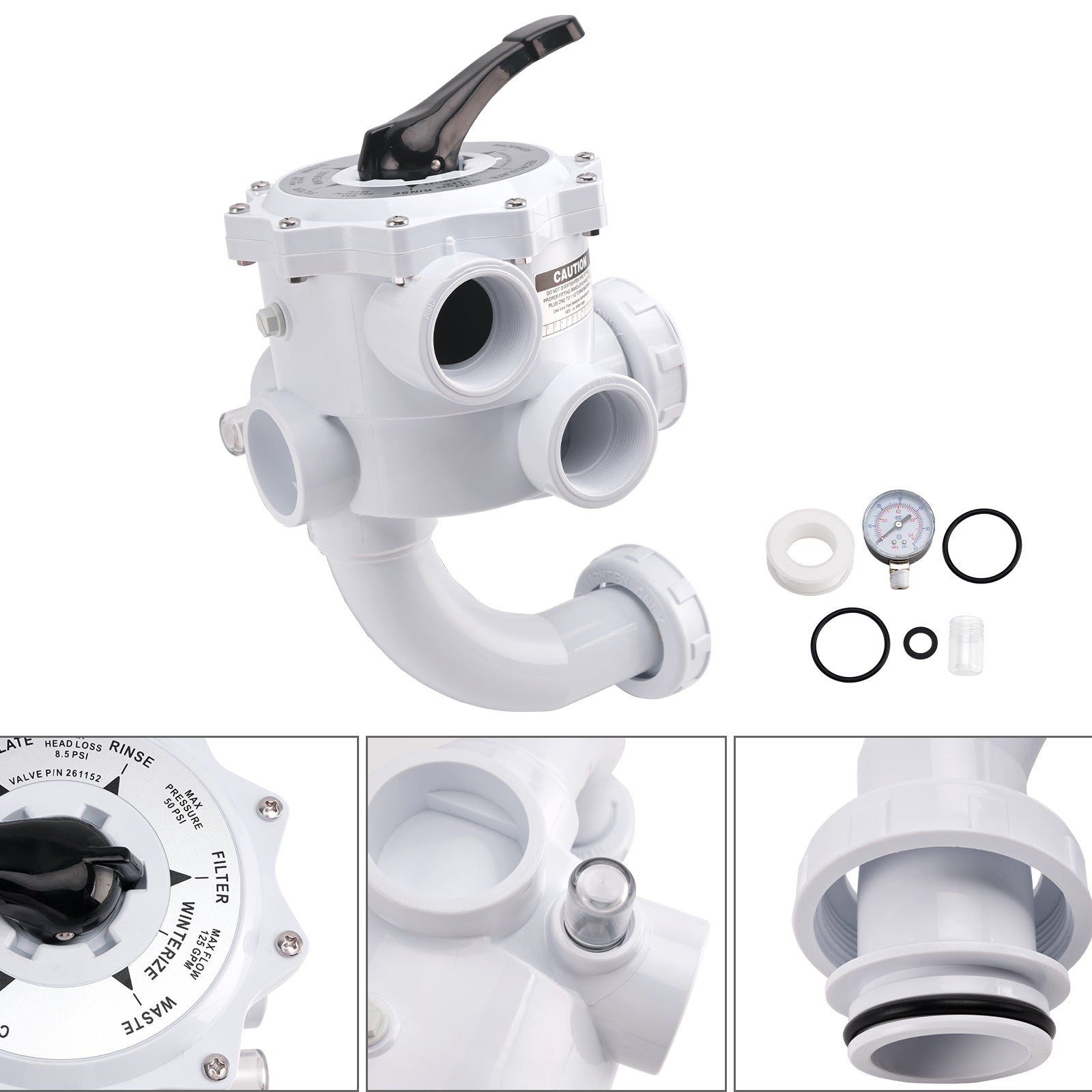 261152 2-Inch Multiport Valve Replacement for Pentair FNS, FNS Plus & Nautilus D.E. Filters