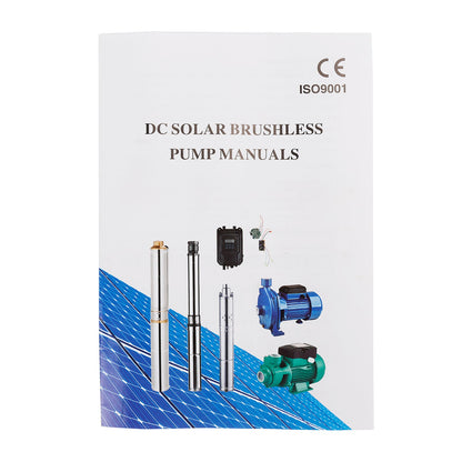 750W 48V Solar Submersible Screw Pump Kit, 3-Inch with MPPT Controller, 140M (459ft) Head for Deep Well Irrigation