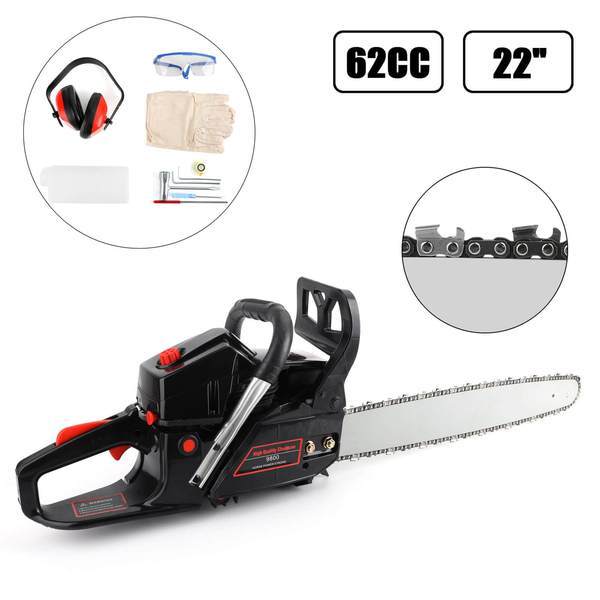 62cc Gas Chainsaw with 20-Inch Bar, 2.5kw 2-Stroke Engine for Tree Cutting & Garden Pruning
